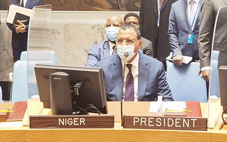 Le-Chef-de-l'Etat-présidant-une-réunion-du--Conseil-de-Sécurité-de-l'ONU-le-09-décembre-2021